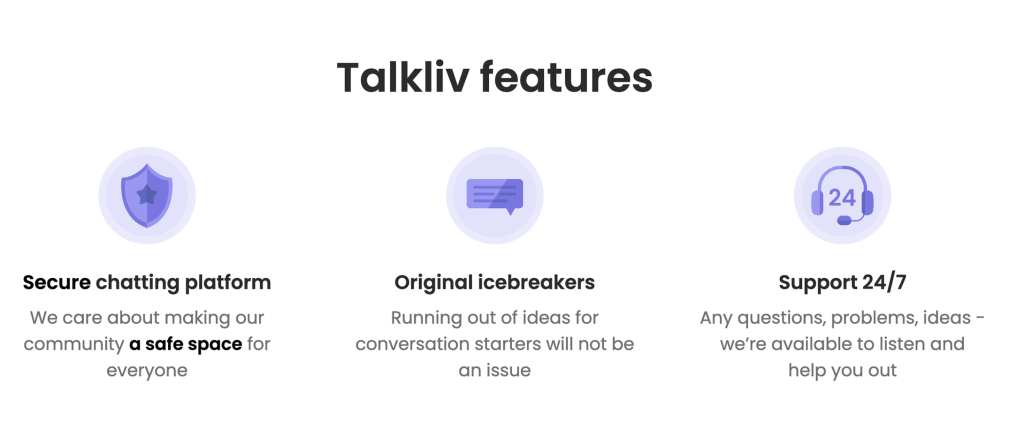 Talkliv Features